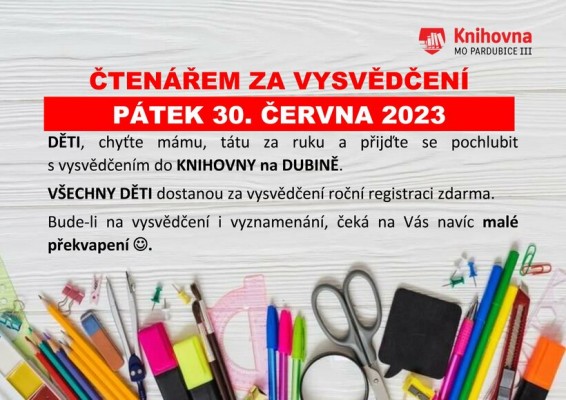 Čtenářem za vysvědčení